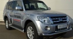 24 699 р. Защита переднего бампера (2 трубыØ76 и 42 мм, нержавейка) SLITKOFF  Mitsubishi Pajero ( 4 V90,  4 V80) (2011-2015) 1-ый рестайлинг, 3 дв. 1-ый рестайлинг  с доставкой в г. Набережные‑Челны. Увеличить фотографию 4