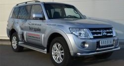 22 999 р. Защита переднего бампера (2 трубыØ76 и 63 мм, нержавейка) SLITKOFF  Mitsubishi Pajero ( 4 V90,  4 V80) (2011-2015) 1-ый рестайлинг, 3 дв. 1-ый рестайлинг  с доставкой в г. Набережные‑Челны. Увеличить фотографию 4