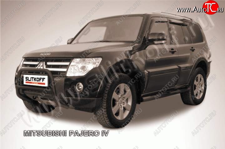 18 999 р. Кенгурятник d57 низкий Mitsubishi Pajero 4 V90 дорестайлинг (2006-2011) (Цвет: серебристый)  с доставкой в г. Набережные‑Челны