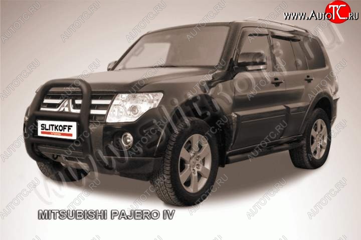 29 999 р. Кенгурятник d76 высокий Mitsubishi Pajero 4 V90 дорестайлинг (2006-2011) (Цвет: серебристый)  с доставкой в г. Набережные‑Челны