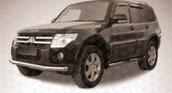 Одинарная защита переднего бампера из трубы диаметром 76 мм Slitkoff Mitsubishi Pajero 4 V90 дорестайлинг (2006-2011)