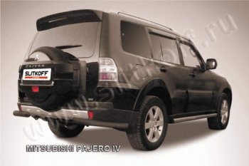 7 999 р. Уголки d76  Mitsubishi Pajero  4 V90 (2006-2015) дорестайлинг, 1-ый рестайлинг (Цвет: серебристый)  с доставкой в г. Набережные‑Челны. Увеличить фотографию 1