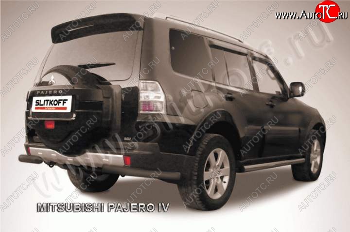 8 949 р. Уголки d76 Mitsubishi Pajero 4 V90 дорестайлинг (2006-2011) (Цвет: серебристый)  с доставкой в г. Набережные‑Челны