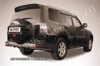 9 999 р. Уголки d76+d42 двойные  Mitsubishi Pajero  4 V90 (2006-2015) дорестайлинг, 1-ый рестайлинг (Цвет: серебристый)  с доставкой в г. Набережные‑Челны. Увеличить фотографию 1