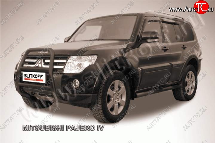 20 449 р. Кенгурятник d57 высокий Mitsubishi Pajero 4 V90 дорестайлинг (2006-2011) (Цвет: серебристый)  с доставкой в г. Набережные‑Челны