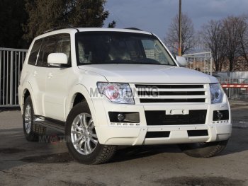 8 199 р. Решётка радиатора BROOMER Design Mitsubishi Pajero 4 V80 дорестайлинг (2006-2011) (Неокрашенная)  с доставкой в г. Набережные‑Челны. Увеличить фотографию 4