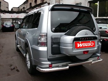 Защита заднего бампера WINBO (Ø76 мм, нержавейка) Mitsubishi Pajero 4 V90 дорестайлинг (2006-2011)