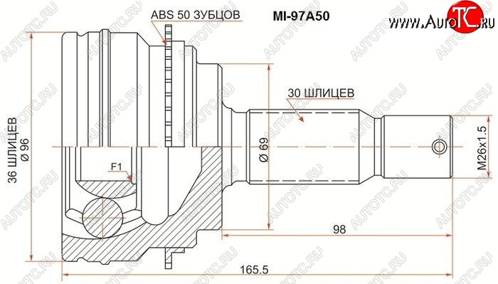 2 299 р. ШРУС SAT (наружный) Mitsubishi Pajero 4 V80 3 дв. 1-ый рестайлинг (2011-2014)  с доставкой в г. Набережные‑Челны