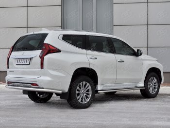 17 499 р. Защита заднего бампера SLITKOFF (Ø63 мм секции, нержавейка) Mitsubishi Pajero Sport QF рестайлинг (2019-2022)  с доставкой в г. Набережные‑Челны. Увеличить фотографию 3