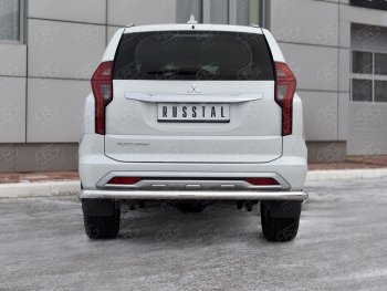 17 499 р. Защита заднего бампера SLITKOFF (Ø63 мм секции, нержавейка) Mitsubishi Pajero Sport QF рестайлинг (2019-2022)  с доставкой в г. Набережные‑Челны. Увеличить фотографию 2