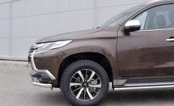 18 649 р. Защита переднего бампера (Ø63 мм, нержавейка) SLITKOFF Mitsubishi Pajero Sport QE дорестайлинг (2015-2021)  с доставкой в г. Набережные‑Челны. Увеличить фотографию 4