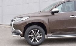 19 449 р. Защита переднего бампера (Ø76 мм, нержавейка) SLITKOFF  Mitsubishi Pajero Sport  QE (2015-2021) дорестайлинг  с доставкой в г. Набережные‑Челны. Увеличить фотографию 4