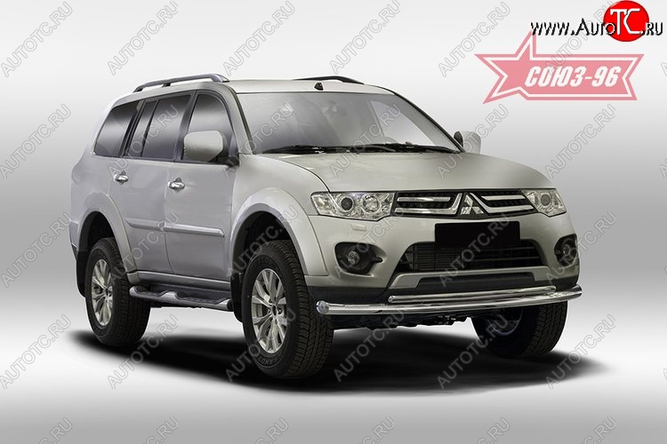 15 389 р. Защита переднего бампера двойная Souz-96 (d76/42) Mitsubishi Pajero Sport QE дорестайлинг (2015-2021)  с доставкой в г. Набережные‑Челны