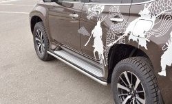 17 299 р. Защита порогов из круглой трубы диаметром 42 мм SLITKOFF Mitsubishi Pajero Sport QE дорестайлинг (2015-2021)  с доставкой в г. Набережные‑Челны. Увеличить фотографию 3