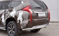 20 999 р. Защита заднего бампера (Ø63 мм, нержавейка) SLITKOFF Mitsubishi Pajero Sport QE дорестайлинг (2015-2021)  с доставкой в г. Набережные‑Челны. Увеличить фотографию 4