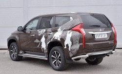 15 549 р. Защита заднего бампера (Ø63 мм уголки, нержавейка) SLITKOFF Mitsubishi Pajero Sport QE дорестайлинг (2015-2021)  с доставкой в г. Набережные‑Челны. Увеличить фотографию 2