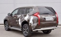 15 299 р. Защита заднего бампера (Ø76 мм, нержавейка) SLITKOFF  Mitsubishi Pajero Sport  QE (2015-2021) дорестайлинг  с доставкой в г. Набережные‑Челны. Увеличить фотографию 2