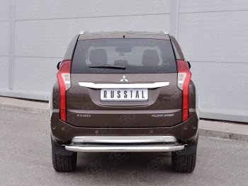 27 999 р. Защита заднего бампера (Ø63 мм, нержавейка) SLITKOFF  Mitsubishi Pajero Sport  QE (2015-2021) дорестайлинг (лист - нержавейка, профиль - нержавейка)  с доставкой в г. Набережные‑Челны. Увеличить фотографию 3