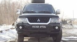 1 879 р. Защитная сетка решетки переднего бампера РА  Mitsubishi Pajero Sport  PA (1996-2004) дорестайлинг  с доставкой в г. Набережные‑Челны. Увеличить фотографию 2