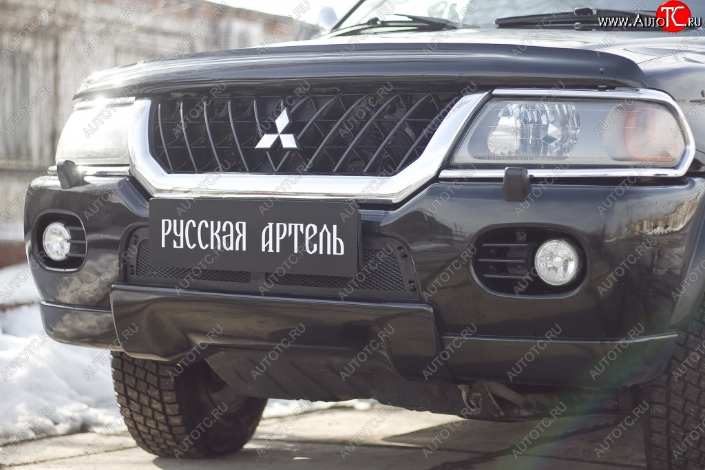 1 879 р. Защитная сетка решетки переднего бампера РА  Mitsubishi Pajero Sport  PA (1996-2004) дорестайлинг  с доставкой в г. Набережные‑Челны