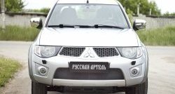 2 179 р. Защитная сетка решетки переднего бампера РА  Mitsubishi Pajero Sport  PB (2008-2013) дорестайлинг  с доставкой в г. Набережные‑Челны. Увеличить фотографию 2