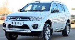 22 799 р. Защита переднего бампера (2 трубыØ76 и 42 мм, нержавейка) SLITKOFF  Mitsubishi Pajero Sport  PB (2013-2017) рестайлинг  с доставкой в г. Набережные‑Челны. Увеличить фотографию 4