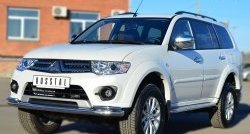 21 399 р. Защита переднего бампера (2 трубыØ63 и 42 мм, нержавейка) SLITKOFF  Mitsubishi Pajero Sport  PB (2013-2017) рестайлинг  с доставкой в г. Набережные‑Челны. Увеличить фотографию 4