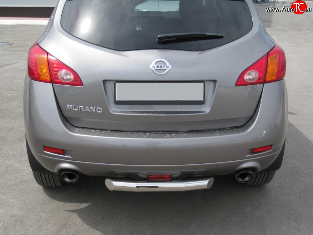 14 999 р. Защита заднего бампера (Ø63, короткая, нержавейка) SLITKOFF  Nissan Murano  2 Z51 (2008-2016) дорестайлинг, рестайлинг (Нержавеющая сталь)  с доставкой в г. Набережные‑Челны