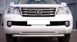 23 649 р. Защита переднего бампера (2 трубыØ76 и 42 мм, нержавейка) SLITKOFF  Lexus GX460  J150 (2009-2013) дорестайлинг  с доставкой в г. Набережные‑Челны. Увеличить фотографию 2