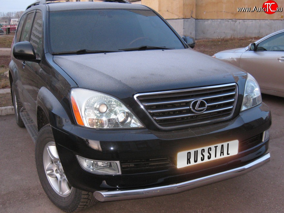 20 449 р. Одинарная защита переднего бампера SLITKOFF 76 мм  Lexus GX470  J120 (2002-2007) дорестайлинг  с доставкой в г. Набережные‑Челны