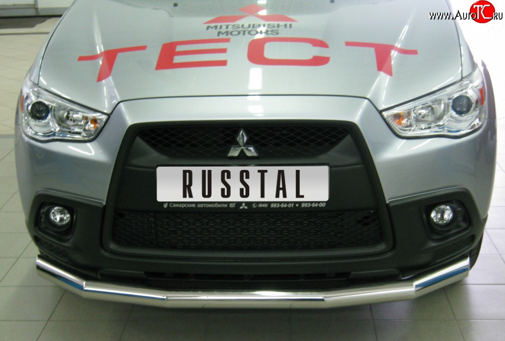 16 999 р. Одинарная защита переднего бампера SLITKOFF диаметром 63 мм  Mitsubishi ASX (2010-2012) дорестайлинг  с доставкой в г. Набережные‑Челны