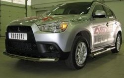 15 299 р. Одинарная защита переднего бампера SLITKOFF диаметром 63 мм Mitsubishi ASX дорестайлинг (2010-2012)  с доставкой в г. Набережные‑Челны. Увеличить фотографию 3