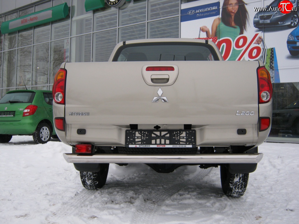 16 899 р. Защита заднего бампера (Ø76 мм, нержавейка) SLITKOFF  Mitsubishi L200 ( 4,  5 KK,KL) (2006-2022)  дорестайлинг, рестайлинг  с доставкой в г. Набережные‑Челны