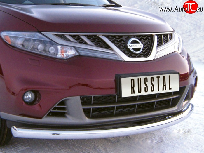 13 099 р. Одинарная защита переднего бампера Russtal (76 мм) Nissan Murano 2 Z51 рестайлинг (2010-2016)  с доставкой в г. Набережные‑Челны