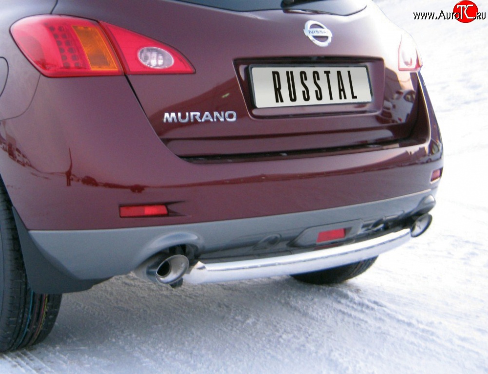 15 249 р. Защита заднего бампера (Ø63 мм, нержавейка) SLITKOFF  Nissan Murano  2 Z51 (2008-2011) дорестайлинг  с доставкой в г. Набережные‑Челны