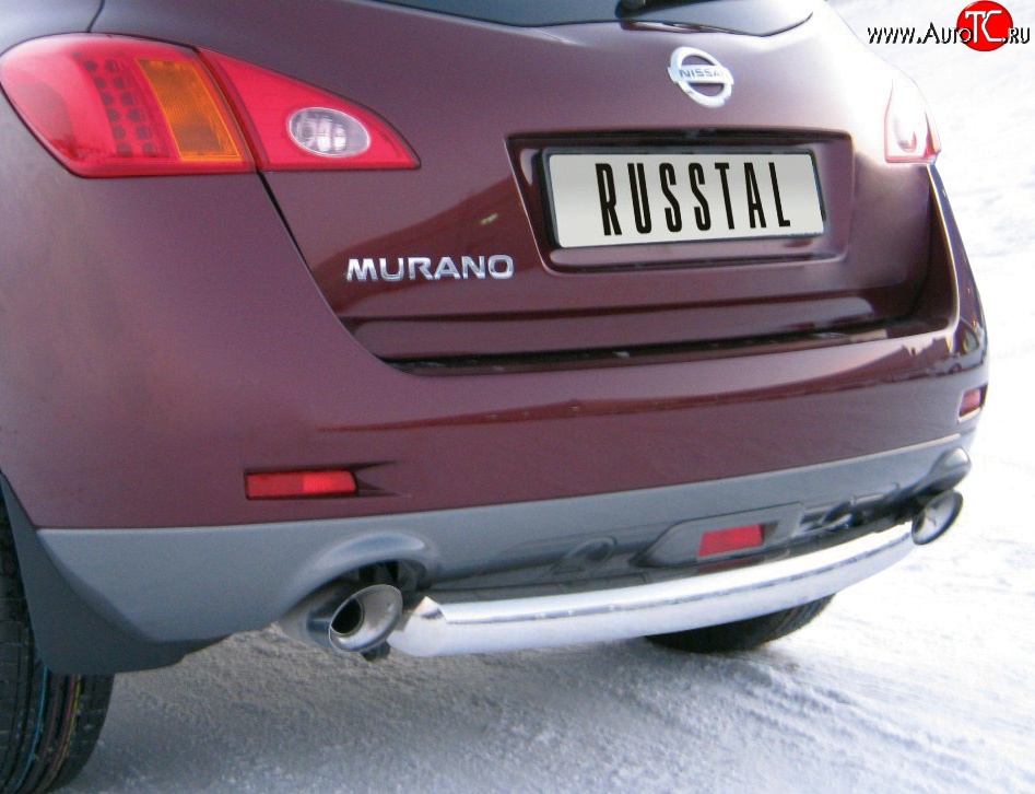 15 899 р. Защита заднего бампера (Ø76 мм, нержавейка) SLITKOFF  Nissan Murano  2 Z51 (2008-2011) дорестайлинг  с доставкой в г. Набережные‑Челны