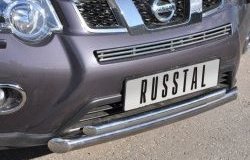 10 899 р. Защита переднего бампера (2 трубыØ63 и 42 мм, нержавейка) Russtal Nissan X-trail 2 T31 рестайлинг (2010-2015)  с доставкой в г. Набережные‑Челны. Увеличить фотографию 2