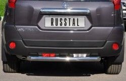 8 799 р. Защита заднего бампера (Ø76 мм, нержавейка) Russtal  Nissan X-trail  2 T31 (2010-2015) рестайлинг  с доставкой в г. Набережные‑Челны. Увеличить фотографию 1