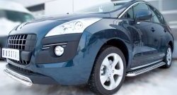 12 999 р. Защита переднего бампера (Ø 42 мм, нержавейка) SLITKOFF Peugeot 3008 дорестайлинг (2009-2013)  с доставкой в г. Набережные‑Челны. Увеличить фотографию 3