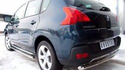 14 899 р. Защита заднего бампера (Ø63 мм, нержавейка) SLITKOFF Peugeot 3008 дорестайлинг (2009-2013)  с доставкой в г. Набережные‑Челны. Увеличить фотографию 2