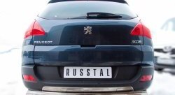 16 849 р. Защита заднего бампера (Ø75х42 мм, нержавейка) Russtal Peugeot 3008 рестайлинг (2013-2017)  с доставкой в г. Набережные‑Челны. Увеличить фотографию 3