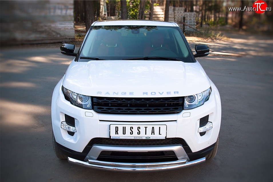 20 999 р. Защита переднего бампера (Dynamic, 2 трубыØ63 и 42 мм, нержавейка) SLITKOFF Land Rover Range Rover Evoque 1 L538 дорестайлинг 5 дв. (2011-2015)  с доставкой в г. Набережные‑Челны