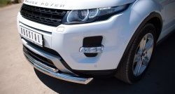 21 649 р. Защита переднего бампера (2 трубыØ76 и 42 мм, нержавейка) SLITKOFF Land Rover Range Rover Evoque 1 L538 дорестайлинг 5 дв. (2011-2015)  с доставкой в г. Набережные‑Челны. Увеличить фотографию 3