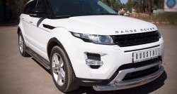 24 899 р. Защита переднего бампера (2 трубыØ76 и 42 мм, нержавейка) SLITKOFF  Land Rover Range Rover Evoque  1 L538 (2011-2015) дорестайлинг 3 дв., дорестайлинг 5 дв.  с доставкой в г. Набережные‑Челны. Увеличить фотографию 2