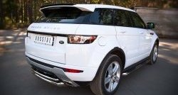 18 699 р. Защита заднего бампера (DYNAMIC, Ø76 и 42 мм, нержавейка) SLITKOFF  Land Rover Range Rover Evoque  1 L538 (2011-2018) дорестайлинг 3 дв., дорестайлинг 5 дв., рестайлинг 3 дв., рестайлинг 5 дв.  с доставкой в г. Набережные‑Челны. Увеличить фотографию 2