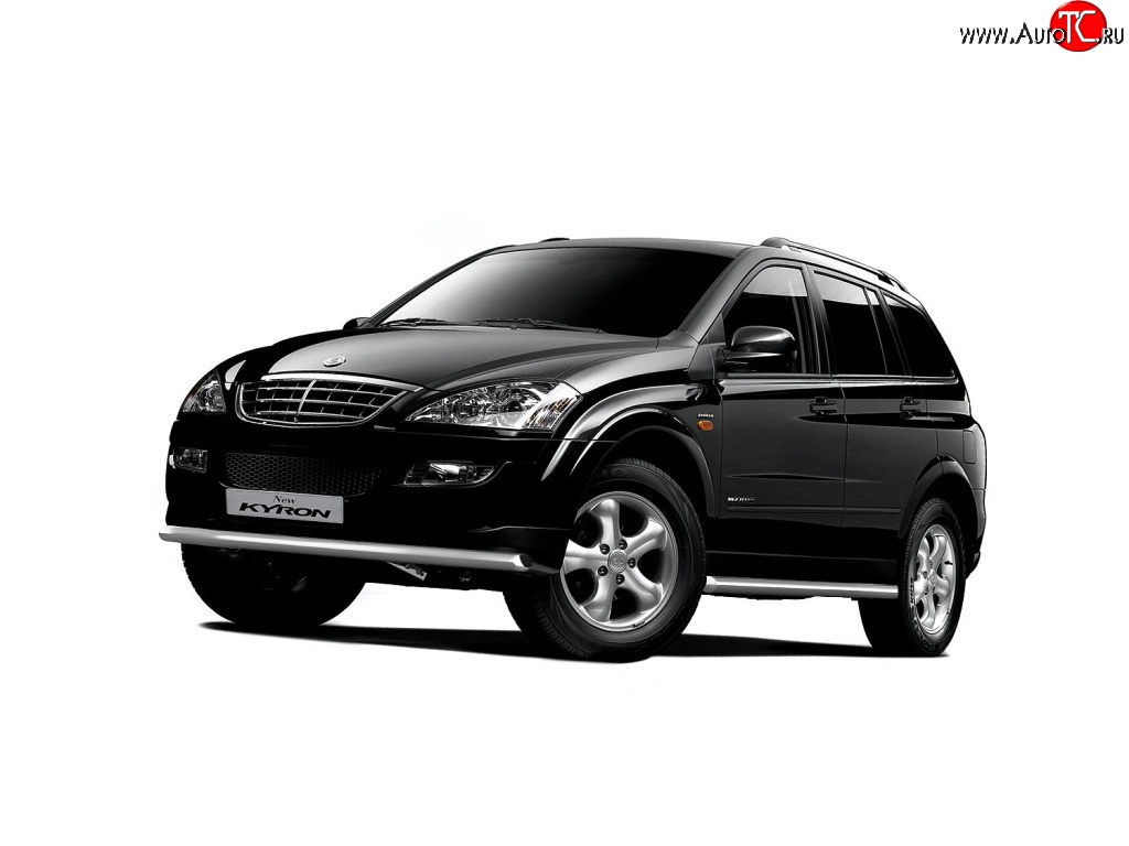 4 499 р. Защита порогов из трубы Ø63 Petroil Tuning SSANGYONG Kyron дорестайлинг (2005-2007) (Нержавеющая полированная сталь)  с доставкой в г. Набережные‑Челны