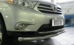 20 999 р. Одинарная защита переднего бампера SLITKOFF 76 мм  Toyota Highlander  XU40 (2010-2013) рестайлинг  с доставкой в г. Набережные‑Челны. Увеличить фотографию 2