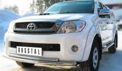 16 949 р. Защита переднего бампера (2 трубыØ63 и 42 мм, нержавейка) SLITKOFF  Toyota Hilux  AN10,AN20 (2008-2011) 1-ый рестайлинг  с доставкой в г. Набережные‑Челны. Увеличить фотографию 2