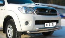 17 299 р. Защита переднего бампера (2 трубыØ63 мм, нержавейка) SLITKOFF  Toyota Hilux  AN10,AN20 (2008-2011) 1-ый рестайлинг  с доставкой в г. Набережные‑Челны. Увеличить фотографию 2