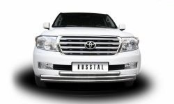 39 899 р. Тройная защита переднего бампера SLITKOFF из труб диаметром по 63 мм  Toyota Land Cruiser  200 (2007-2012) дорестайлинг  с доставкой в г. Набережные‑Челны. Увеличить фотографию 3